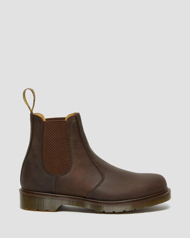 Men's Dr Martens 2976 Crazy Horse Leather Chelsea Boots Brown | AU 481MQZ